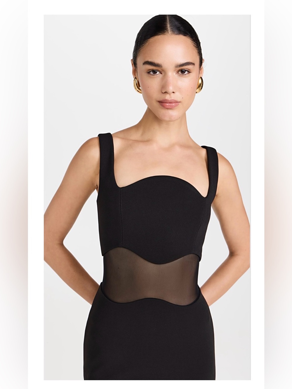 MISHA Damita Dress Black Mesh Cutouts - Picture 2 of 10